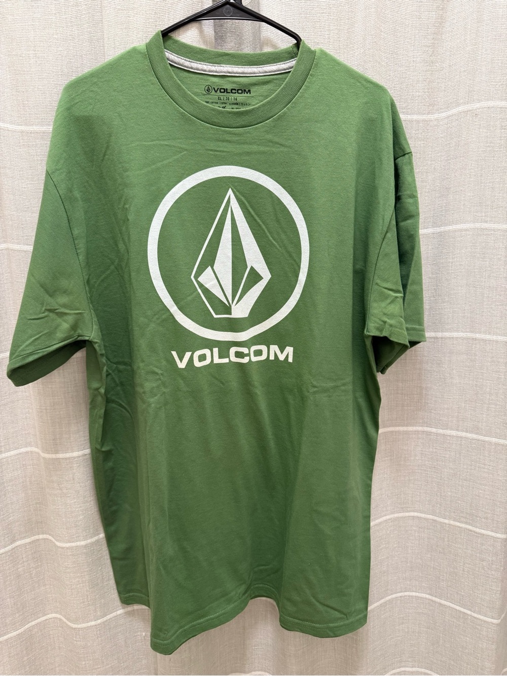 Volcom White Logo Short Sleeve Tee in Green